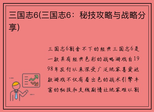 三国志6(三国志6：秘技攻略与战略分享)